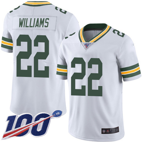 Green Bay Packers Limited White Men #22 Williams Dexter Road Jersey Nike NFL 100th Season Vapor Untouchable